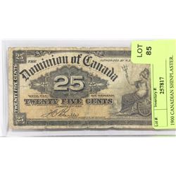 1900 CANADIAN SHINPLASTER.