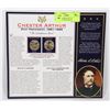 Image 1 : CHESTER ARTHUR 21ST US PRESIDENT COIN DISPLAY.