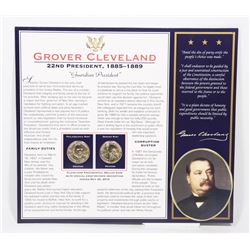 GROVER CLEVELAND 22ND US PRESIDENT COIN DISPLAY.
