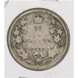 KEY DATE 1905 CANADIAN EDVII 25 CENT COIN