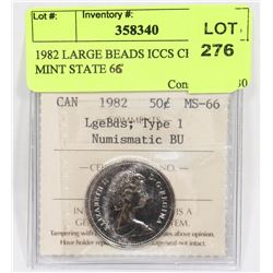 1982 LARGE BEADS ICCS CERTIFIED MINT STATE 66