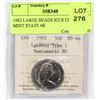 Image 1 : 1982 LARGE BEADS ICCS CERTIFIED MINT STATE 66
