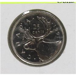 GEM UNC RARE 1991 CANADIAN 25 CENT COIN