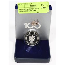 1905-2005 ALBERTA CENTENNIAL MEDALLION .999 FINE