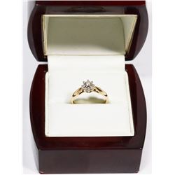 DIAMOND CLUSTER 10 AND 14K GOLD ENGAGEMENT RING