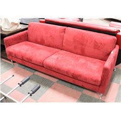 76" RED MICROFIBER SOFA