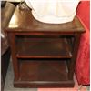 Image 1 : SOLID WOOD DARK BROWN SIDE TABLE, 3 TIER.