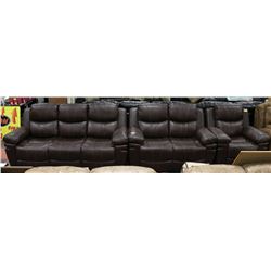 NEW NORWICH BROWN LEATHERETTE 3PC