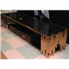 Image 1 : COPPER TONE & BLACK TV STAND WITH 2 DRAWERS