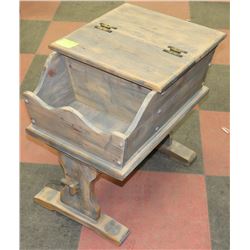 RUSTIC SOLID WOOD VEGETABLE BIN, 18.5"X26"X24.5".