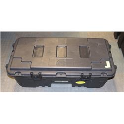 HEAVY DUTY PLANO BLACK STORAGE TRUNK