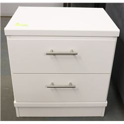 WHITE 2 DRAWER NIGHT STAND 21"X16"X22.5"H. FURNITE