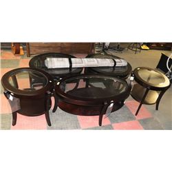 GLASSTOP 3 PC COFFEE TABLE SET