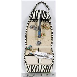 ZEBRA JEWELLERY TRAVEL BOX WITH JEWELLERY
