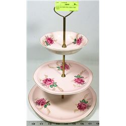 ROSE PATTERN FINE CHINA CAKE TRAY