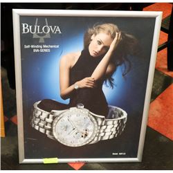 29"X23" BULOVA STORE DISPLAY IN FRAME