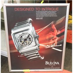 29"X23" BULOVA STORE DISPLAY IN FRAME