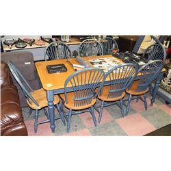 KITCHEN TABLE  WITH 8 CHAIRS AND LARGE REMOVABLE