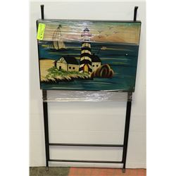 HAND PAINTED COASTAL SCENE METAL