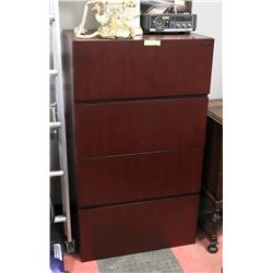 CHERRY WOOD 4 DRAWER FILING CABINET