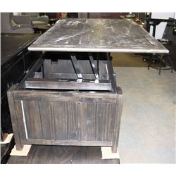 RUSTIC WOOD TONE LIFT TOP COFFEE TABLE 20"X28"X19H
