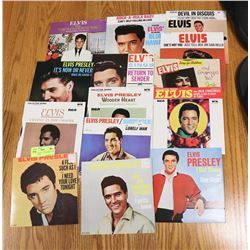 LOT OF 14 COLLECTOR GRADE ELVIS 45 RECORDS IN