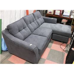 NEW DARK GREY 82" FABRIC SECTIONAL