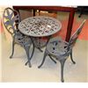 Image 1 : WROUGHT IRON PATIO SET, TABLE AND 2 CHAIRS