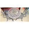 Image 2 : WROUGHT IRON PATIO SET, TABLE AND 2 CHAIRS