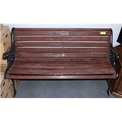 IRON AND WOOD GARDEN BENCH