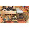 Image 3 : ROLLING RACK OF TOOLS AND EXTENSION CORDS, JACK,