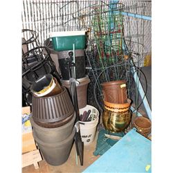LARGE LOT OF ASSORTED PLANTERS AND GARDEN