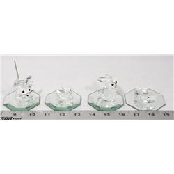 LOT OF 4 CRYSTAL FIGURES INCL 2 SWAROVSKI FIGURES.