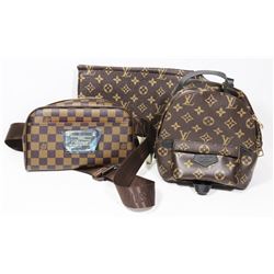 LOT OF 3 LOUIS VUITTON REPLICA MAKE UP BAGS