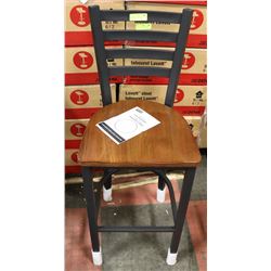 BLACK METAL/WOOD BISTRO STOOL