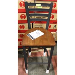 BLACK METAL/WOOD BISTRO STOOL