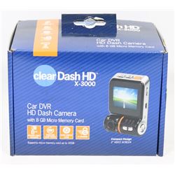 NEW CLEAR DASH HD DASH CAMERA W/ MEMORY CARD