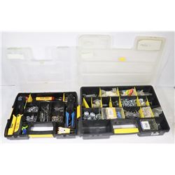 LOT OF 2 STANLEY ORGANIZERS WITH CONTENTS