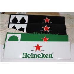 SET OF ASSORTED HEINEKEN TIN SIGNS