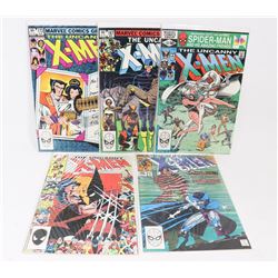 FIVE VINTAGE UNCANNY X-MEN COMICS