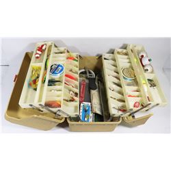 LARGE FISHING TACKLE BOX WITH TACKLE