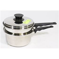 PAIR OF COOKING POTS ONE LID