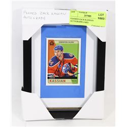 FRAMED ZACK KASSIAN AUTOGRAPH CARD.