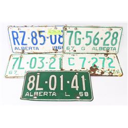 LOT OF 5 ASSORTED YEAR LICENSE PLATES