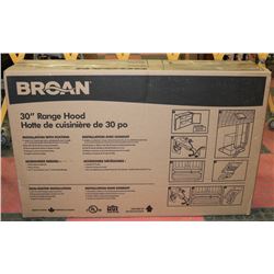 BROAN RANGE HOOD, NEW IN BOX  30"