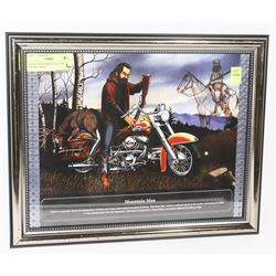 DAVID MANN BIKER CULTURE FRAMED PRINT.