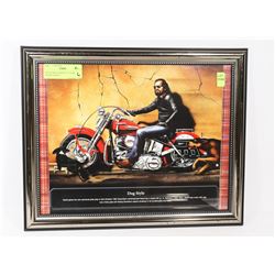 DAVID MANN BIKER CULTURE FRAMED PRINT.