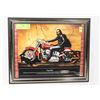 Image 1 : DAVID MANN BIKER CULTURE FRAMED PRINT.