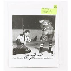 JEAN BELIVEAU AUTOGRAPHED 8X10 PICTURE.