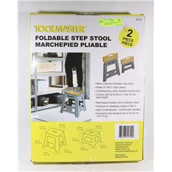TOOLMASTER 2PC FOLDABLE STEP STOOL - YELLOW.